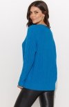 Numinou S97 sweter z dekoltem w serek niebieski tył