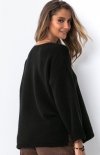 Fobya F1469 sweter damski z dekoltem czarny tył