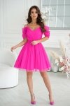 Bicotone rozkloszowana sukienka hiszpanka różowa-2