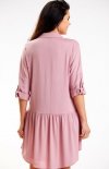 Awama A584 różowa koszulowa sukienka tył