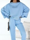 Dres Heart – oversizowa bluza i spodnie z szeroką gumą w pasie niebieski-2
