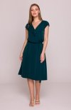 Stylove S411 sukienka z żabotem zielona 