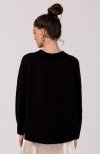 Be Knit BK105 sweter z nietoperzowymi rękawami czarny tył