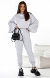 Dres Heart – oversizowa bluza i spodnie z szeroką gumą w pasie szary