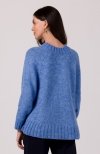 Be Knit BK105 sweter z nietoperzowymi rękawami niebieski tył