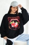 Oversizowa bluza damska Strawberry czarna