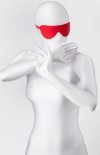 Czerwona skórzana opaska na oczy Anonymo 65cm