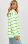 Oversizowy sweter w paski jasno zielony-2