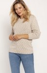 MKM SWE244 melanżowy sweter beżowy