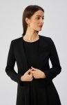 Stylowe S368 krótka marynarka bez zapięcia czarna 