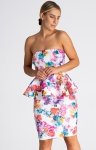  Figl M976 ołówkowa sukienka piankowa kwiaty