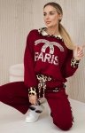 Komplet Paris Bluza i Spodnie bordowy