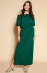 Długa sukienka hiszpanka z rozcięciem zielona SUK200