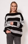 MKM SWE299 obszerny sweter damski czarny 
