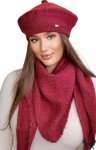 Zimowy beret damski Ofelia bordowy