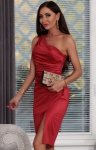 Elizabeth Loren satynowa sukienka mini czerwona