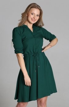 Sukienka o rozkloszowanym dole zielona SUK156