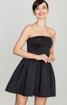 *Lenitif K223 sukienka rozkloszowana czarna *Lenitif K223 sukienka rozkloszowana czarna