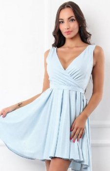 Elegancka błyszcząca sukienka błękitna 2215