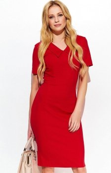 *Makadamia M411 sukienka czerwona *Makadamia M411 sukienka czerwona