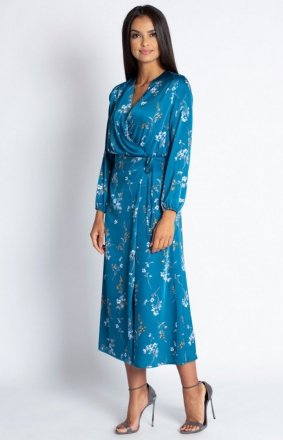 Dursi Santo długa sukienka w kwiatki blue