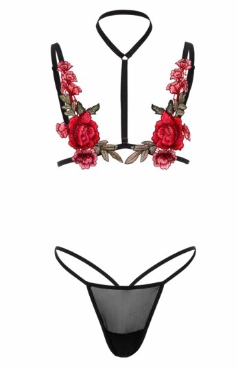 Roses biustonosz i stringi damskie