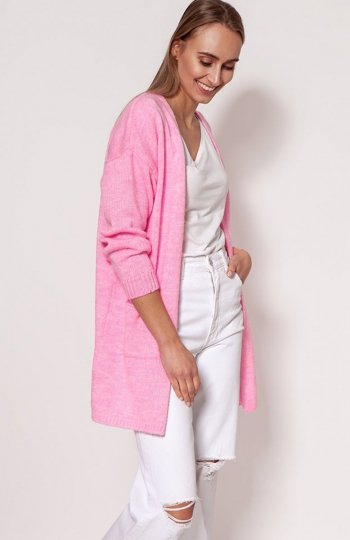 MKM PA013 swetrowy płaszcz baby pink 