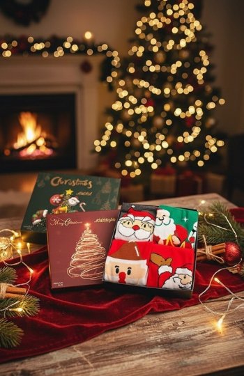 WiK M898 Merry Christmas Pudełko A'4 skarpety unisex 