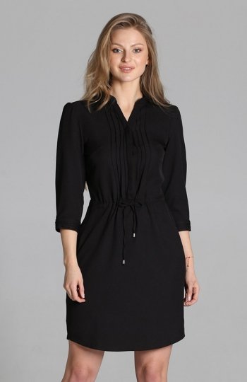 Sukienka ze szczypankami czarna SUK149