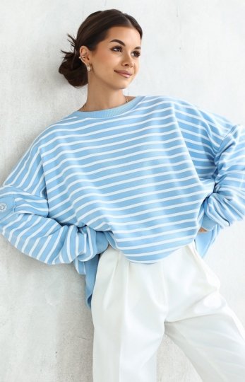 Oversizowa bluza damska w paski Flowy