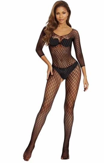 Zmysłowy czarny bodystocking