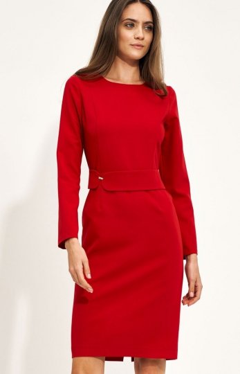 Nife ółówkowa sukienka midi czerwona