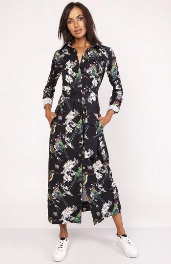 Sukienka maxi w ptaki SUK159