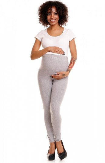 Bawełniane legginsy ciążowe szare 1469B
