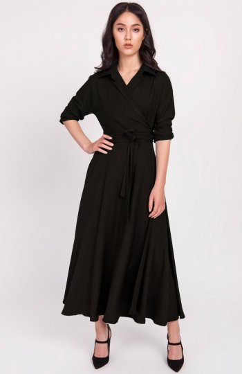 Sukienka długa czarna SUK172