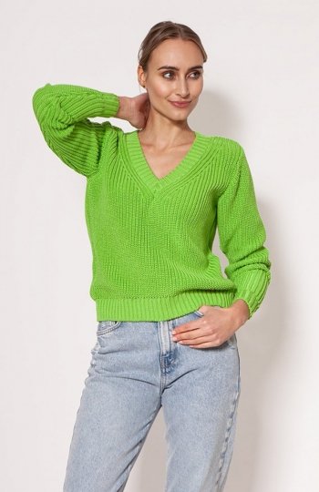 MKM SWE264 krótki sweterek damski seledyn 