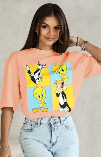 T-shirt damski Tweety kwadraty