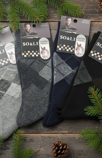 WiK SO&LI art.001/2 Angora skarpety męskie 