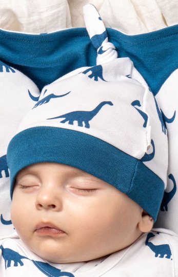 Czapka niemowlęca w dinozaury