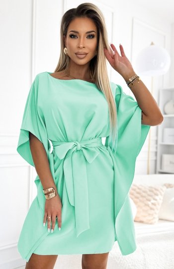 Numoco 287-31 SOFIA kobieca sukienka motyl z wiązaniem w pasie 