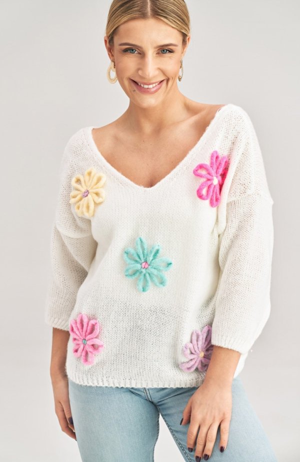 Figl M994 ecru sweter damski 