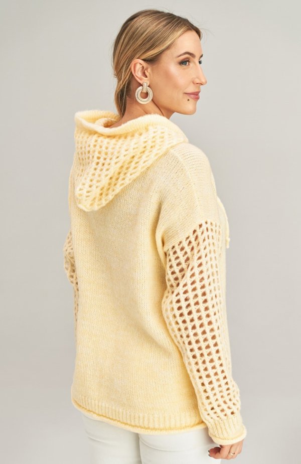 Figl M996 żółty sweter damski tył