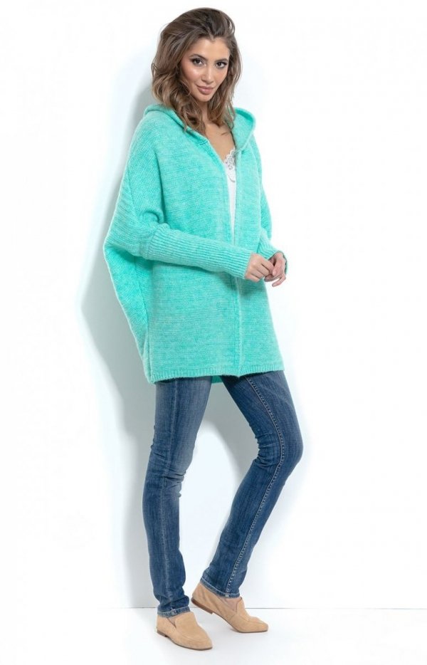 Oversizowy sweter z kapturem F960