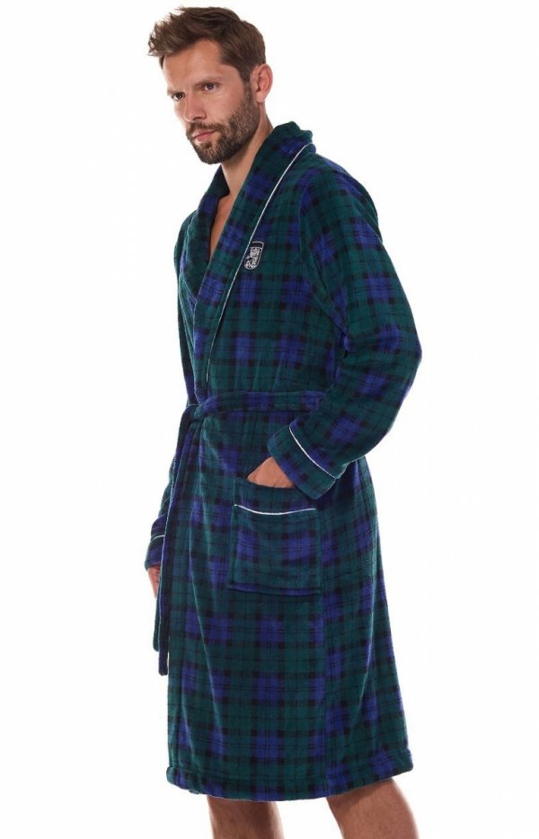 Hero Long 2455 Dark Blue szlafrok męski tył