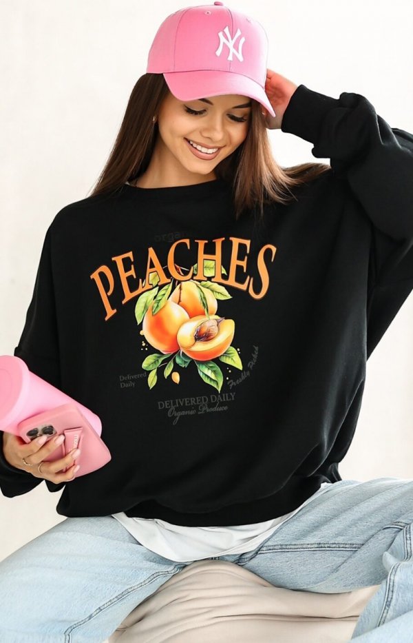 Ocieplana bluza damska peaches czarna