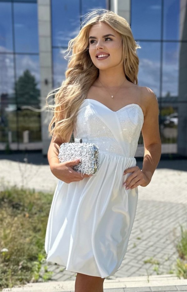 Nifiko Grace bombka gorsetowa sukienka ecru