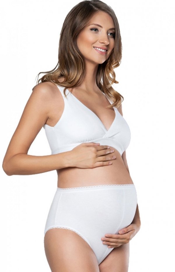 Italian Fashion Mama Maxi figi ciążowe białe