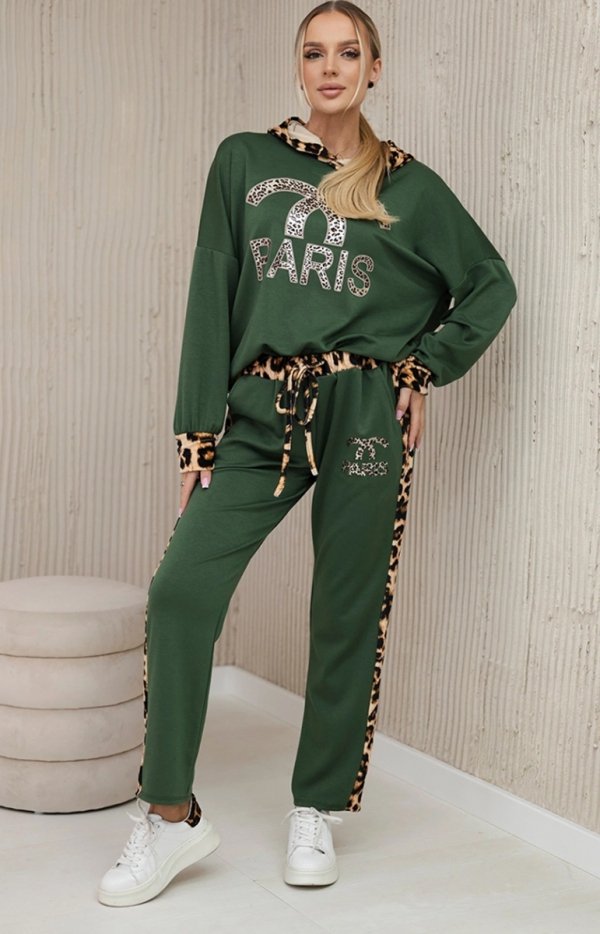Komplet Paris Bluza i Spodnie khaki-2