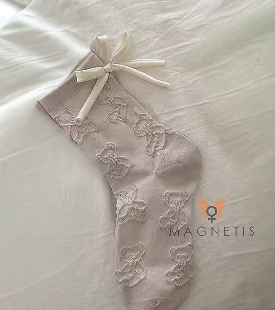 Magnetis CO5020 Żakard Miś skarpety damskie 