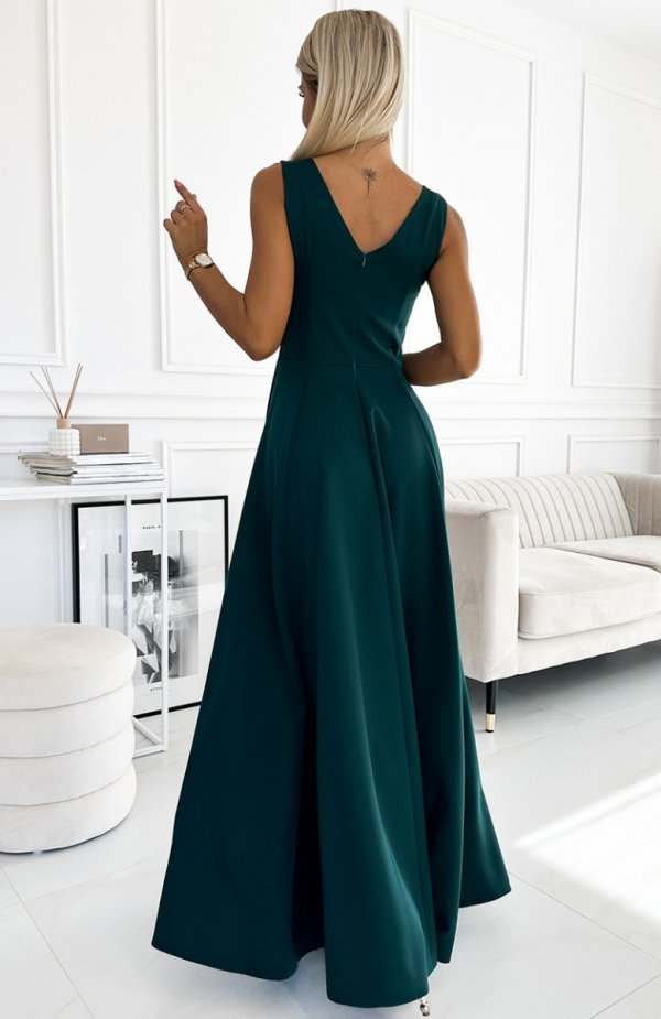 Numoco 246-5 CINDY długa elegancka suknia z dekoltem tył